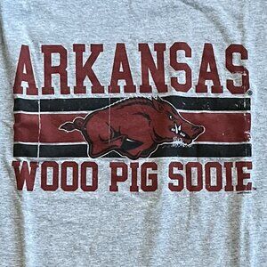 University of Arkansas Razorbacks Gray Tee - L
